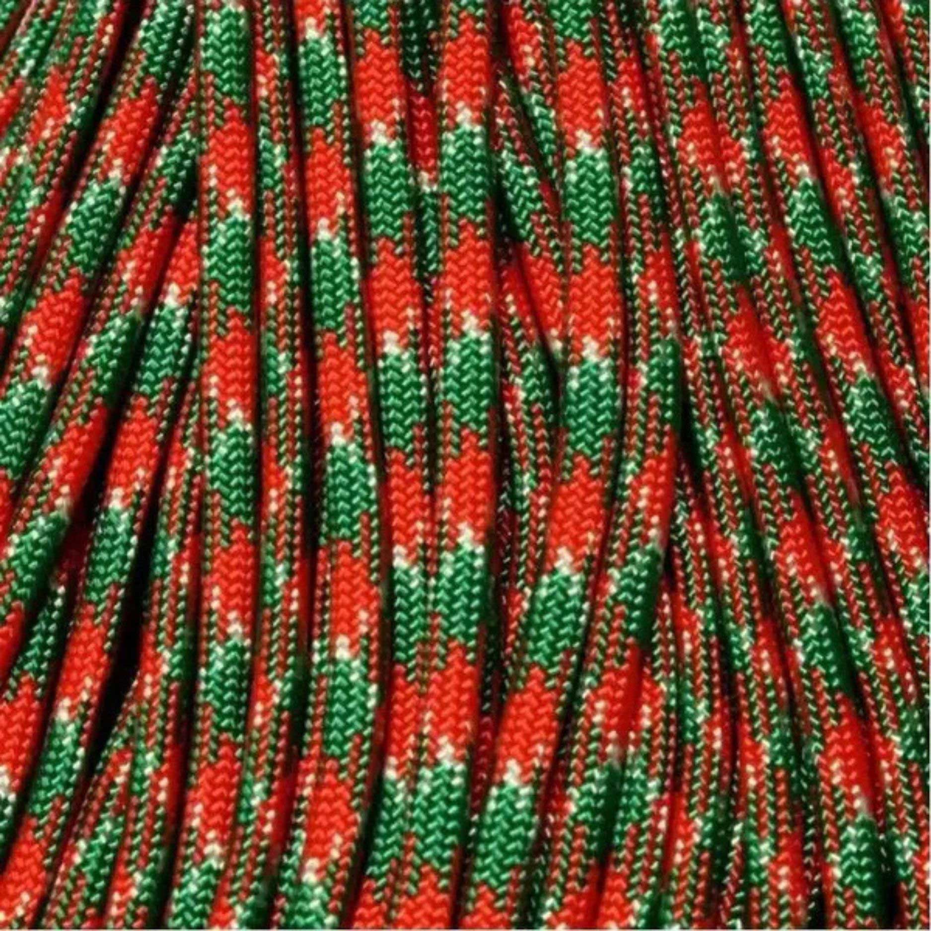 550 Paracord Holly Jolly Made in the USA Nylon/Nylon (100 ft)