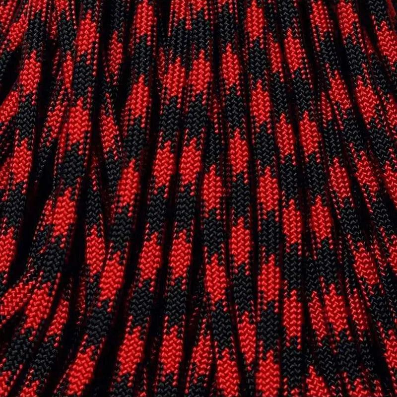 550 Paracord Imperial Red and Black 50/50 Made in the USA Nylon/Nylon - Paracord Galaxy