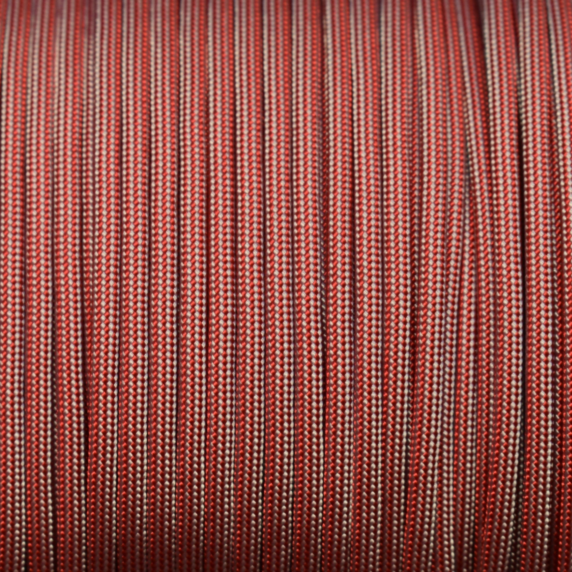 550 Paracord Imperial Red and Silver Stripes Made in the USA Nylon/Nylon (1000 FT.) - Paracord Galaxy