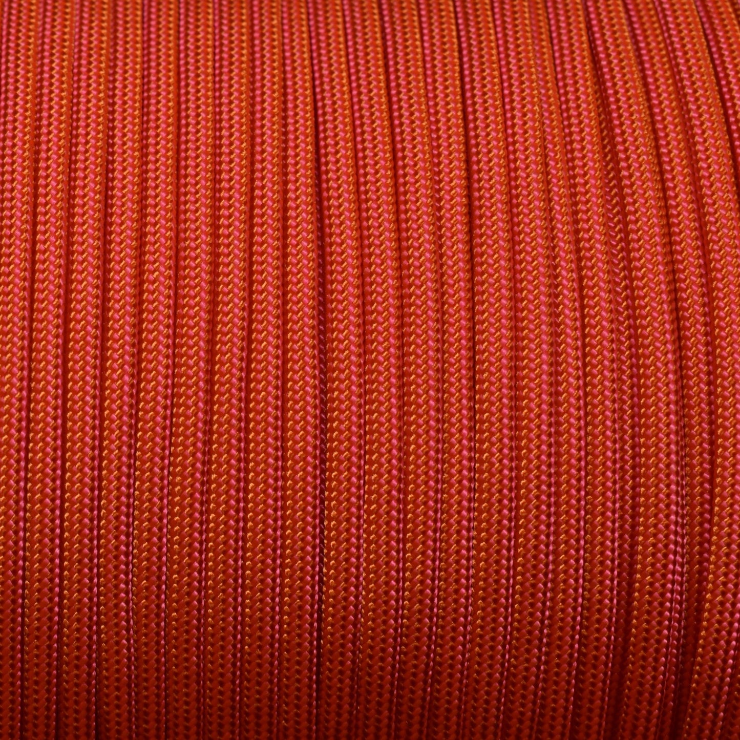 550 Paracord International Orange and Neon Pink Stripes Made in the USA Nylon/Nylon (1000 FT.) - Paracord Galaxy