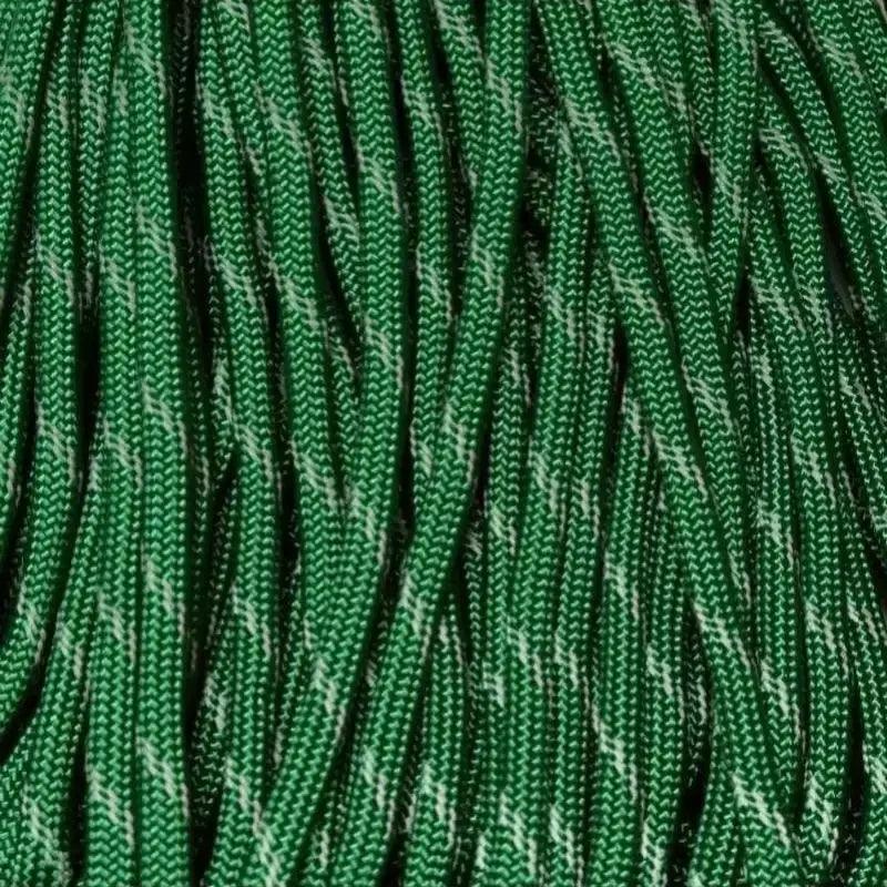 550 Paracord Kelly Green with 3 Reflective Tracers Made in the USA Nylon/Nylon - Paracord Galaxy