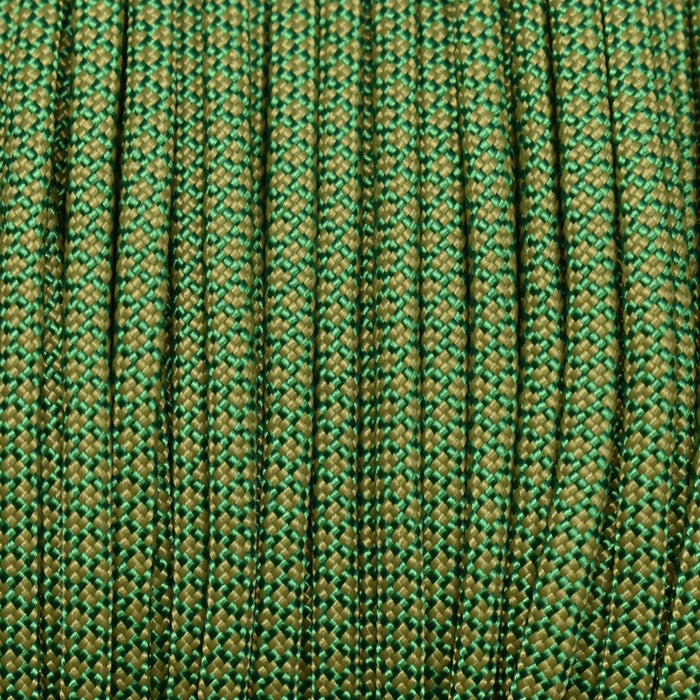 *550 Paracord Kelly Green w/Tan Diamonds Made in the USA Nylon/Nylon (1000 FT.) - Paracord Galaxy