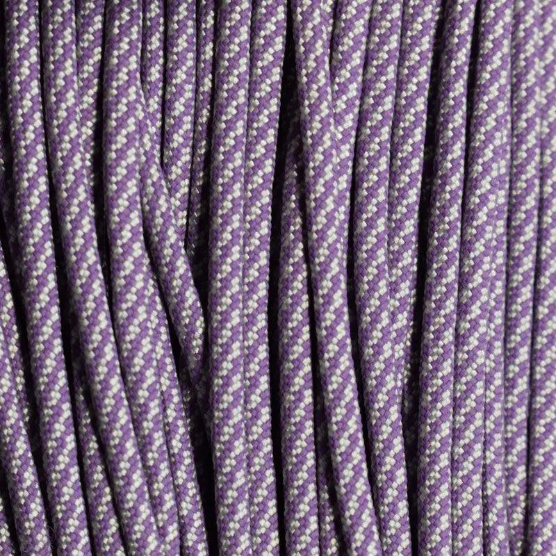 550 Paracord Lavender and Silver Candy Cane Made in the USA Nylon/Nylon (100 FT.) - Paracord Galaxy
