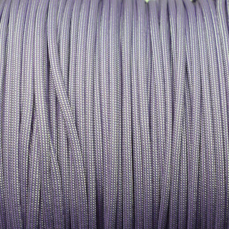 550 Paracord Lavender Purple & Silver Stripes Made in the USA Nylon/Nylon (1000 FT.) - Paracord Galaxy