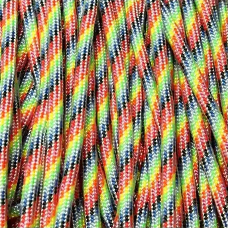 550 Paracord Light Stripes (Rainbow) Made in the USA Nylon/Nylon (100 FT.) - Paracord Galaxy