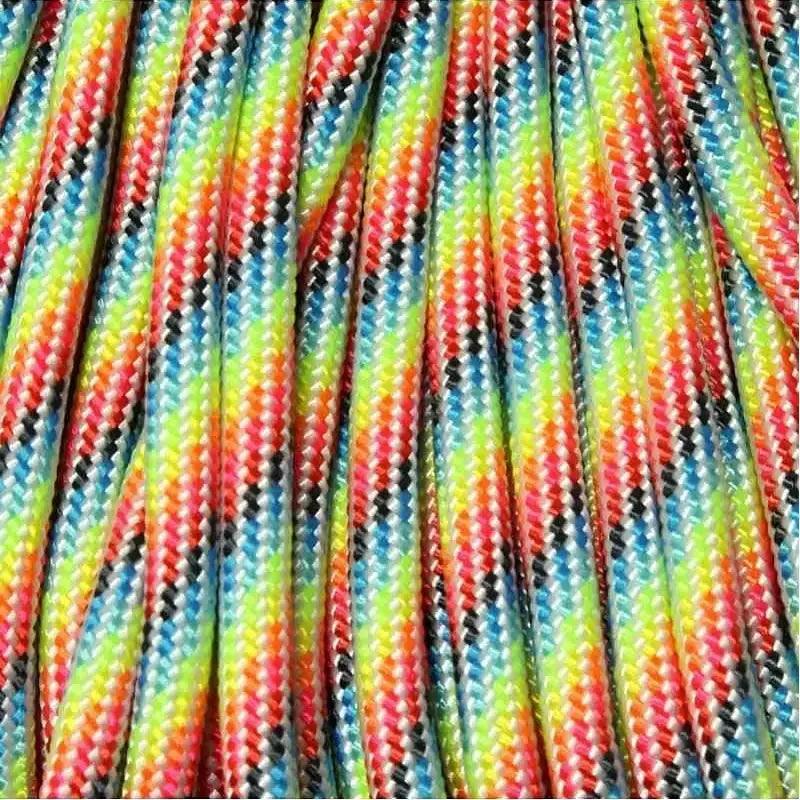 550 Paracord Light Stripes (Rainbow) Made in the USA Polyester/Nylon (100 FT.) - Paracord Galaxy