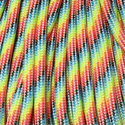 550 Paracord Light Stripes (Rainbow) Made in the USA Polyester/Nylon (100 FT.) - Paracord Galaxy