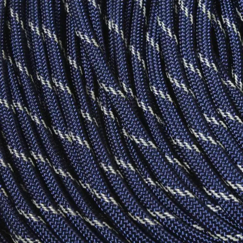 550 Paracord Midnight Blue with 3 Reflective Tracers Made in the USA Nylon/Nylon - Paracord Galaxy