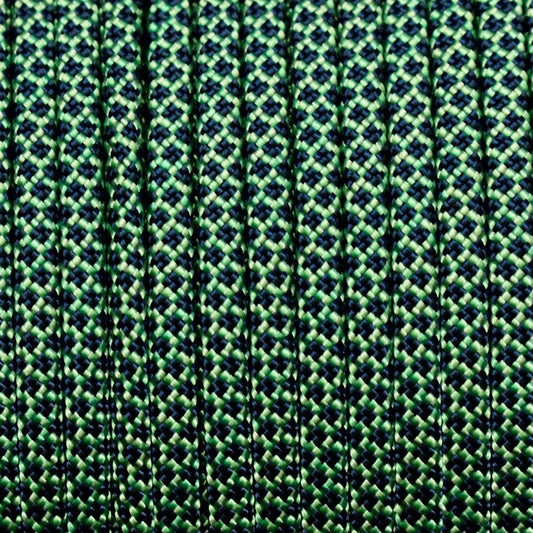 550 Paracord Mint with Midnight Blue Diamonds Made in the USA Nylon/Nylon (100 ft)