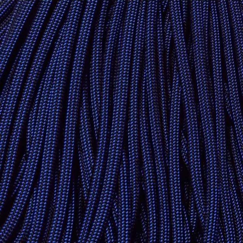 550 Paracord Moonstruck (Electric Blue and Black Stripes) Made in the USA Nylon/Nylon (100 FT.) - Paracord Galaxy