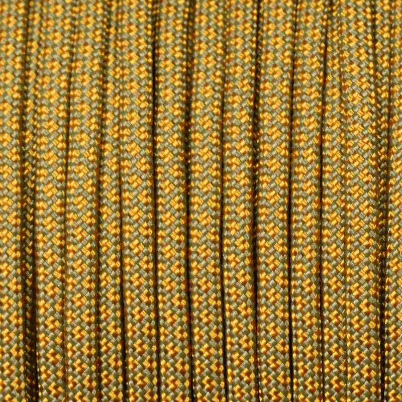 550 Paracord Moss with Goldenrod Diamonds Made in the USA Nylon/Nylon (1000 FT.) - Paracord Galaxy