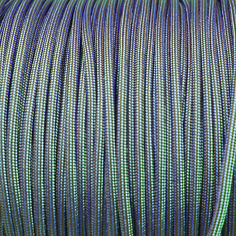 550 Paracord Navy and Turquoise Stripe Made in the USA Nylon/Nylon (1000 FT.) - Paracord Galaxy