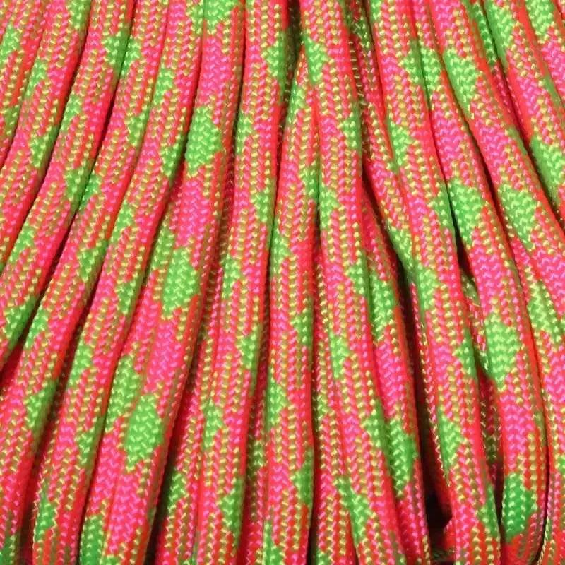 550 Paracord Neon Explosion Made in the USA Polyester/Nylon (100 FT.) - Paracord Galaxy