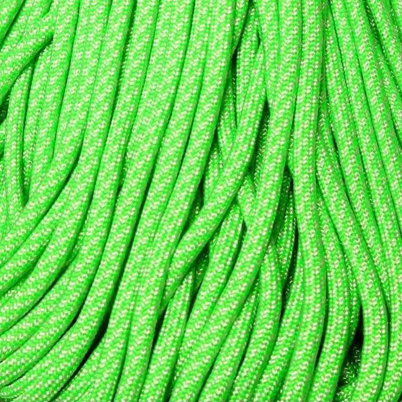 550 Paracord Neon Green Candy Cane Made in the USA Nylon/Nylon (100 FT.) - Paracord Galaxy