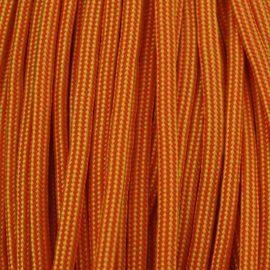 550 Paracord Neon Orange and Neon Yellow Stripes Made in the USA Nylon/Nylon (100 ft)