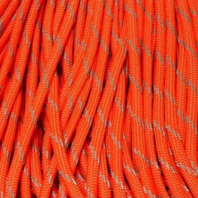 550 Paracord Neon Orange with 3 Reflective Tracers Made in the USA Nylon/Nylon - Paracord Galaxy
