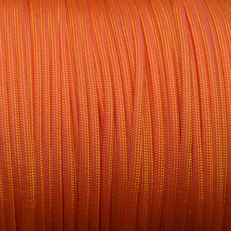 550 Paracord Neon Pink and Neon Yellow Stripes Made in the USA Nylon/Nylon (1000 FT.) - Paracord Galaxy