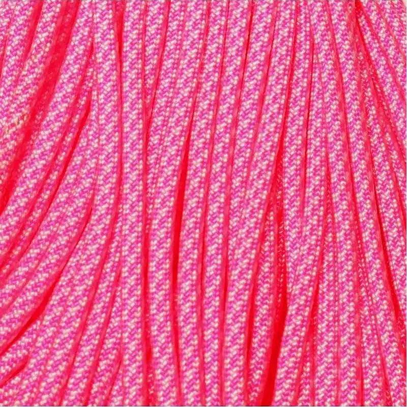 550 Paracord Neon Pink Candy Cane Made in the USA Nylon/Nylon - Paracord Galaxy