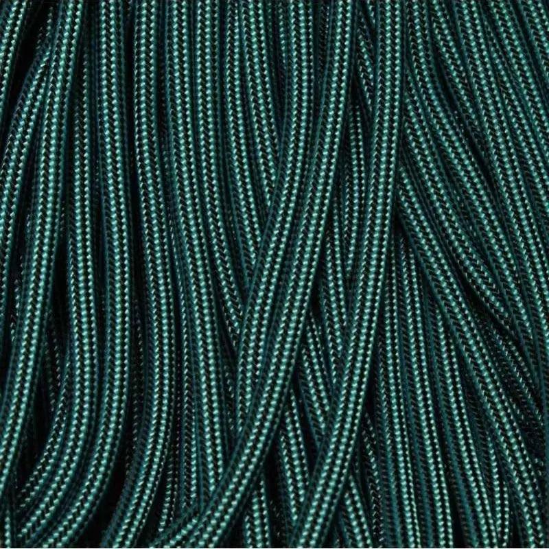 550 Paracord Neon Turquoise and Black Stripes Made in the USA Nylon/Nylon (100 FT.) - Paracord Galaxy