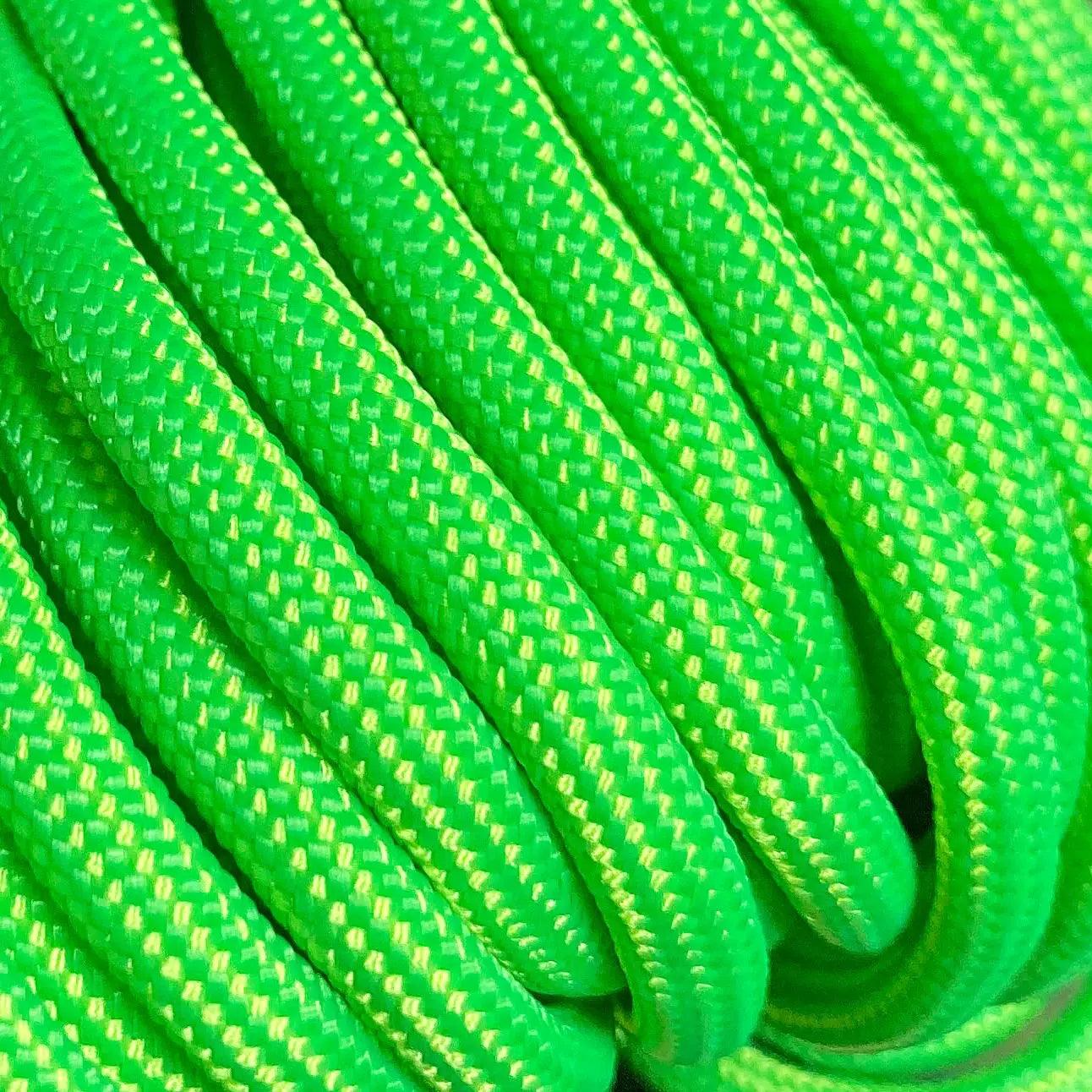 550 Paracord Neon Yellow and Neon Green Stripes Made in the USA Nylon/Nylon (100 FT.) - Paracord Galaxy
