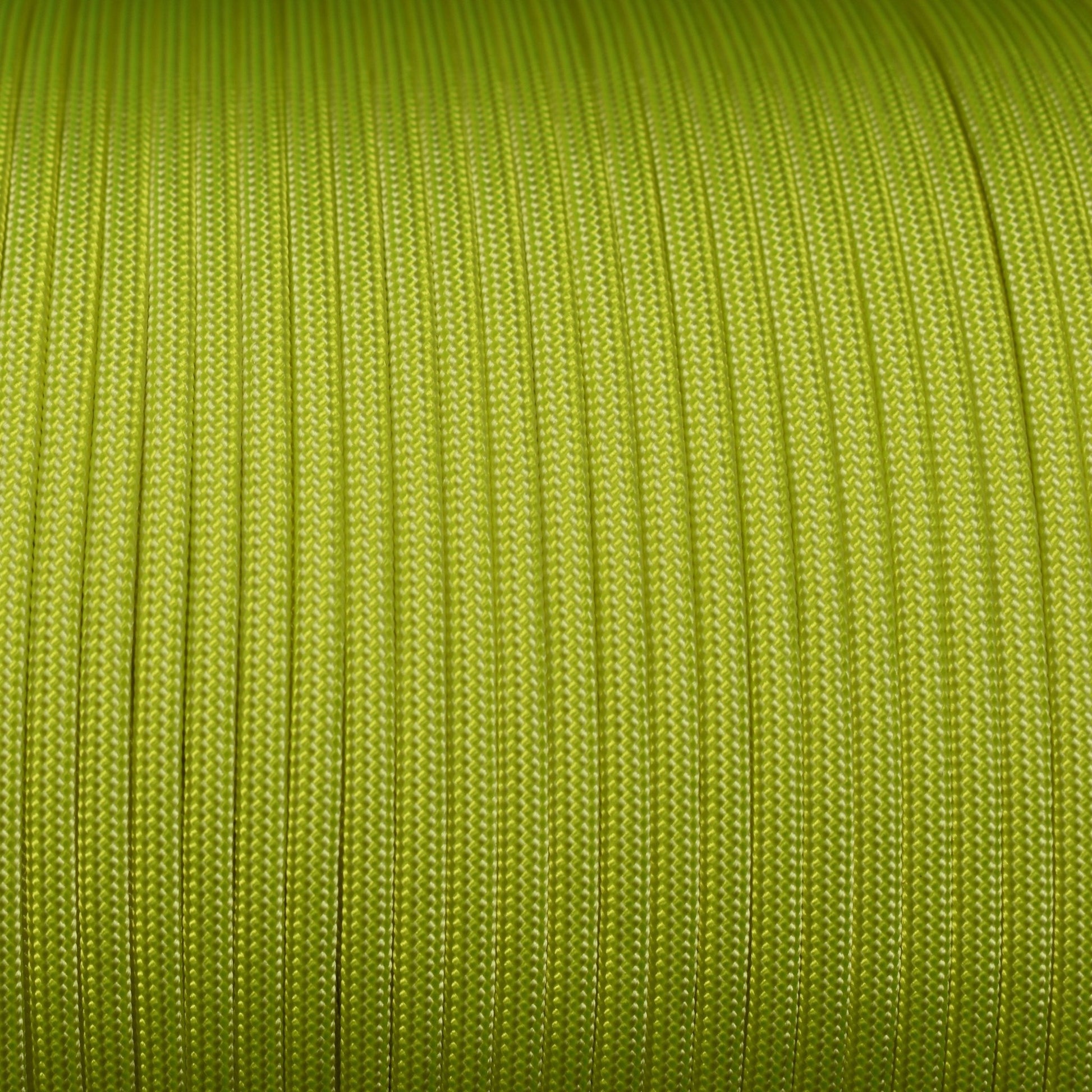 550 Paracord Neon Yellow and White Stripes Made in the USA Nylon/Nylon (1000 FT.) - Paracord Galaxy