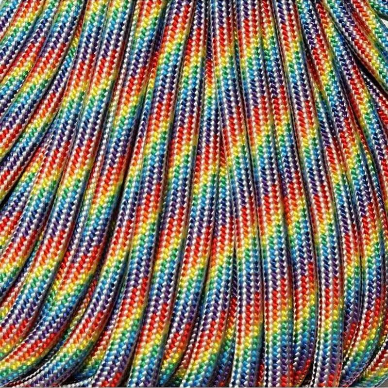 550 Paracord Rainbow Stripes Made in the USA Polyester/Nylon - Paracord Galaxy