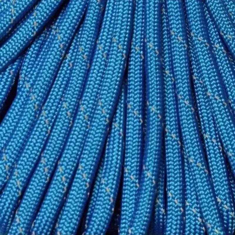 550 Paracord Reflective Blue Made in the USA Polyester/Nylon (50 FT.) - Paracord Galaxy