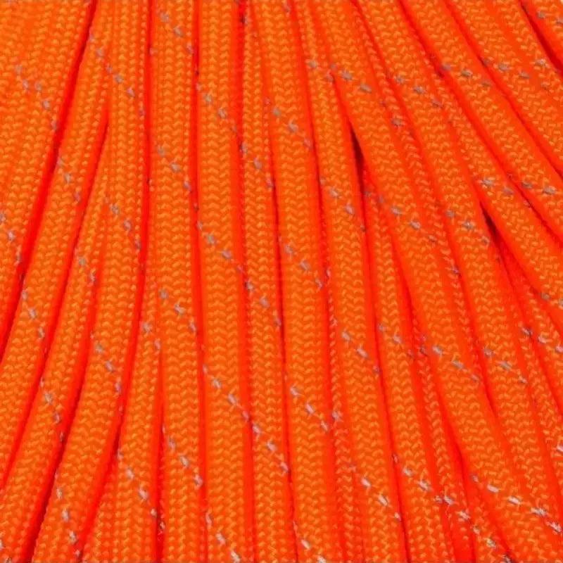 550 Paracord Reflective Neon Orange Made in the USA Polyester/Nylon (100 FT.) - Paracord Galaxy