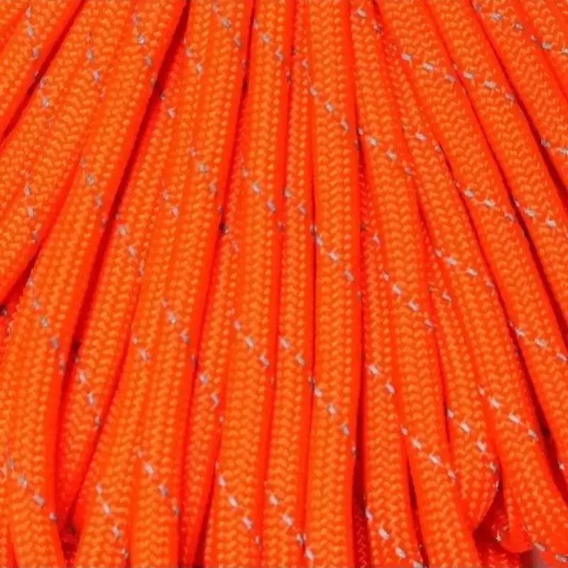 550 Paracord Reflective Neon Orange Made in the USA Polyester/Nylon (50 FT.) - Paracord Galaxy