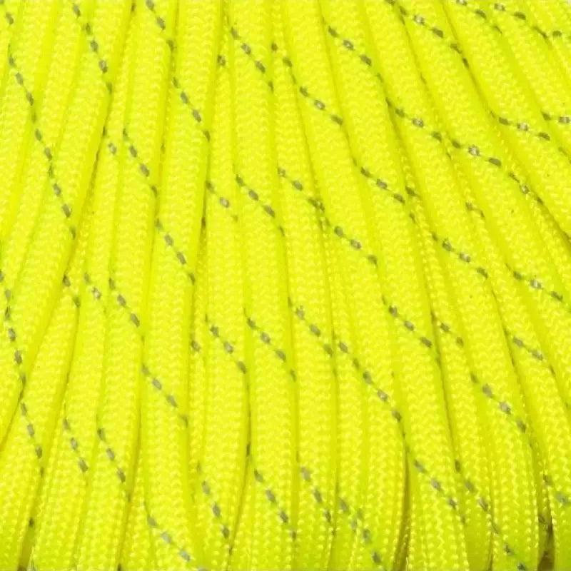 550 Paracord Reflective Neon Yellow Made in the USA Polyester/Nylon (100 FT.) - Paracord Galaxy