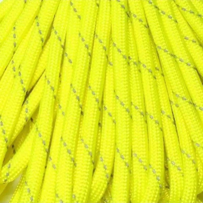 550 Paracord Reflective Neon Yellow Made in the USA Polyester/Nylon (50 FT.) - Paracord Galaxy