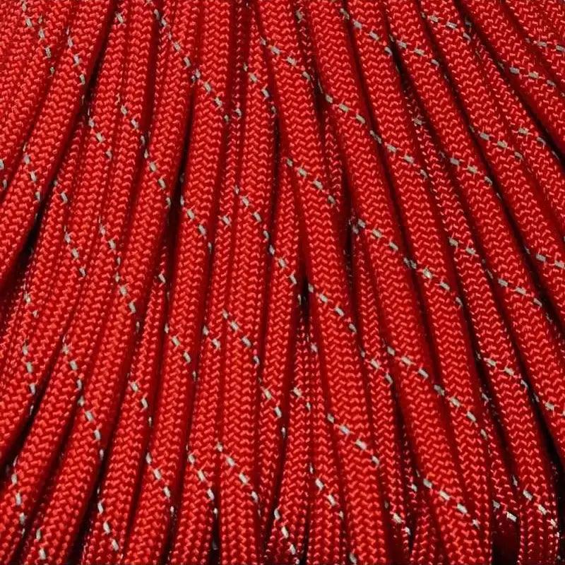 550 Paracord Reflective Red Made in the USA Polyester/Nylon - Paracord Galaxy