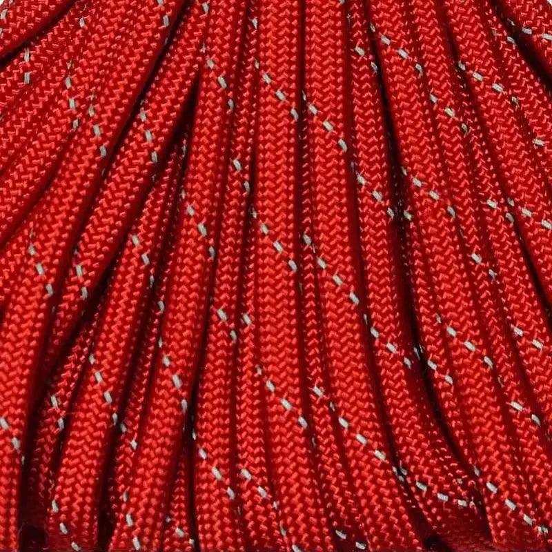 550 Paracord Reflective Red Made in the USA Polyester/Nylon (50 FT.) - Paracord Galaxy