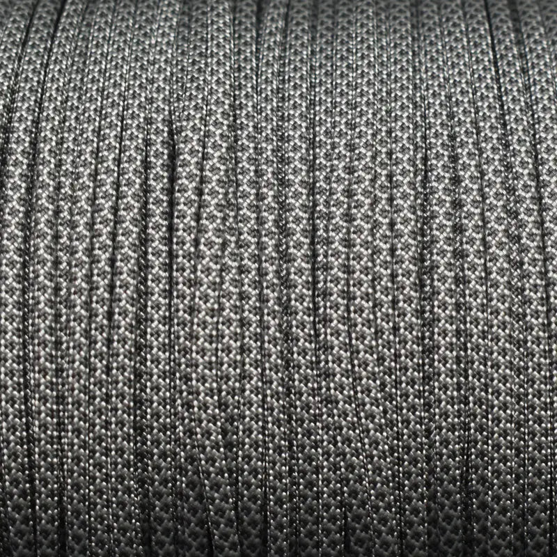 *550 Paracord Silver with Charcoal Diamonds Made in the USA Nylon/Nylon (1000 FT.) - Paracord Galaxy