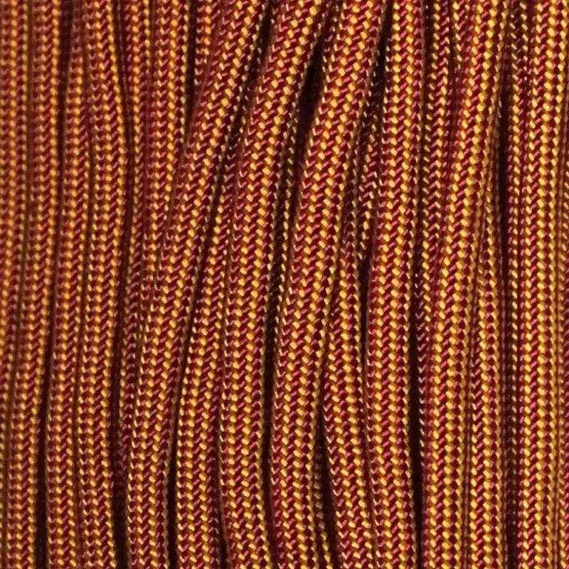 550 Paracord Smolder (Burgundy and Goldenrod Stripes) Made in the USA Nylon/Nylon (100 FT.) - Paracord Galaxy