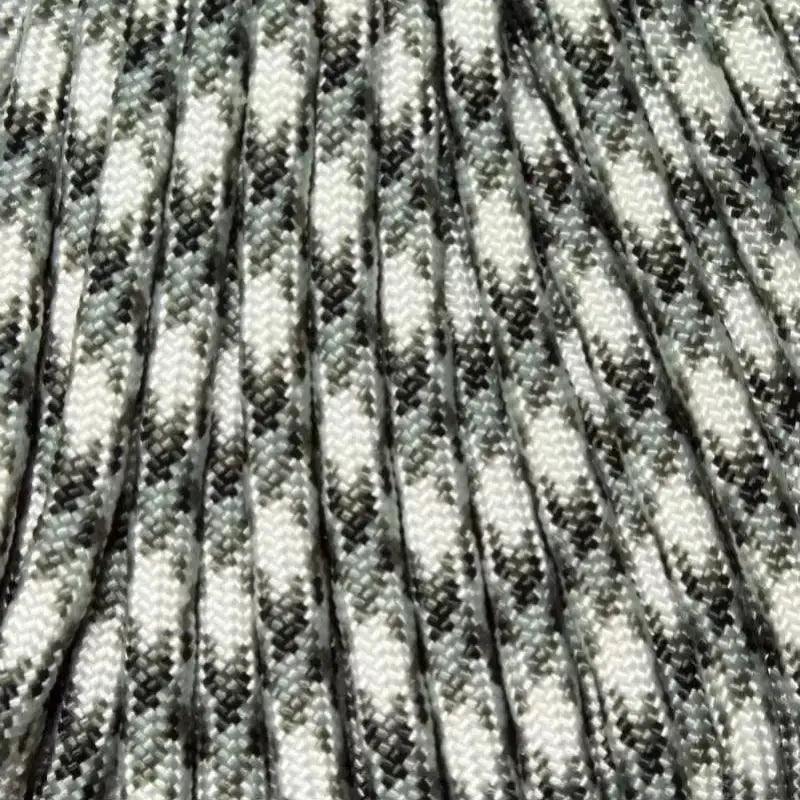 550 Paracord Snow Camo Made in the USA Polyester/Nylon (100 FT.) - Paracord Galaxy