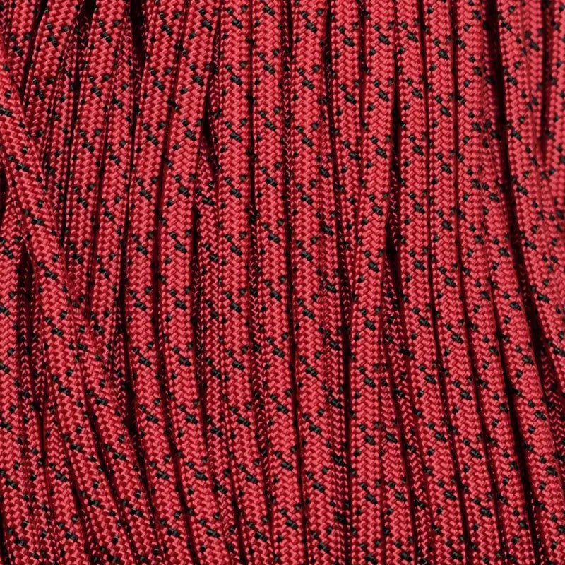 550 Paracord Starry Night-Imperial Red and Black Made in the USA Nylon/Nylon (100 FT.) - Paracord Galaxy