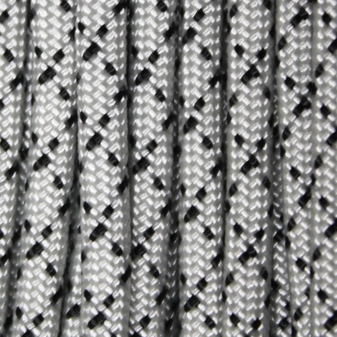 550 Paracord Starry Night-Silver with Black Made in the USA Nylon/Nylon (100 FT.) - Paracord Galaxy