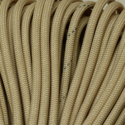 550 Paracord Tan (Stained) Made in the USA Polyester/Nylon (100 FT.) - Paracord Galaxy
