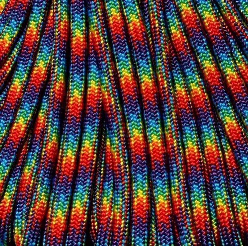 550 Paracord Tie Dye (Rainbow) Made in the USA Polyester/Nylon - Paracord Galaxy