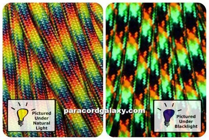550 Paracord Trippin (Rainbow) Made in the USA Polyester/Nylon - Paracord Galaxy