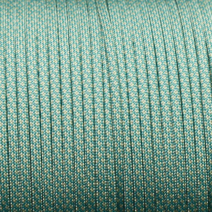 550 Paracord Turquoise with Cream Diamonds Made in the USA Nylon/Nylon (1000 FT.) - Paracord Galaxy