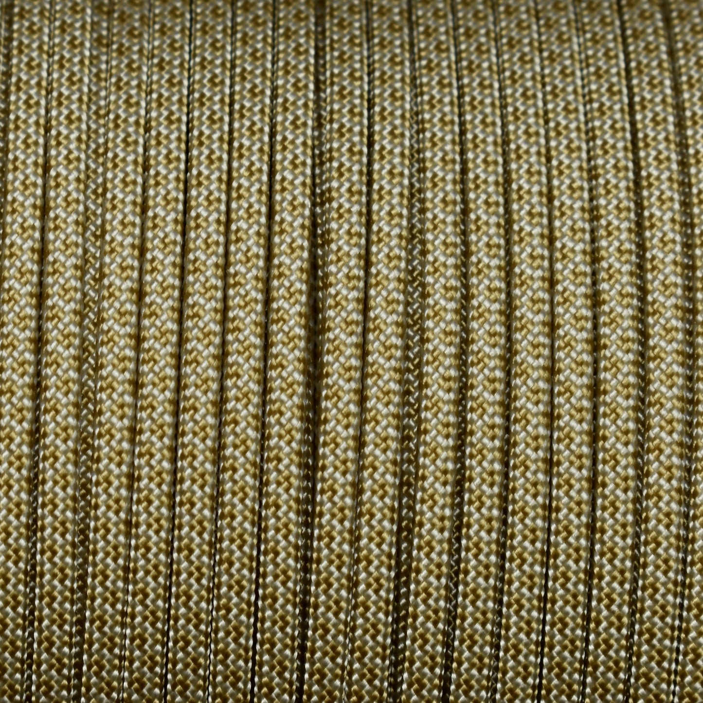 *550 Paracord White w/Gold Diamonds Made in the USA Nylon/Nylon (1000 FT.) - Paracord Galaxy