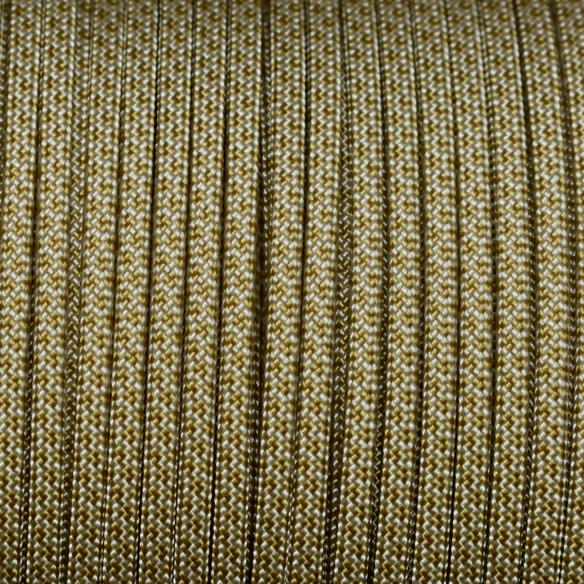 *550 Paracord White w/Gold Diamonds Made in the USA Nylon/Nylon (1000 FT.) - Paracord Galaxy