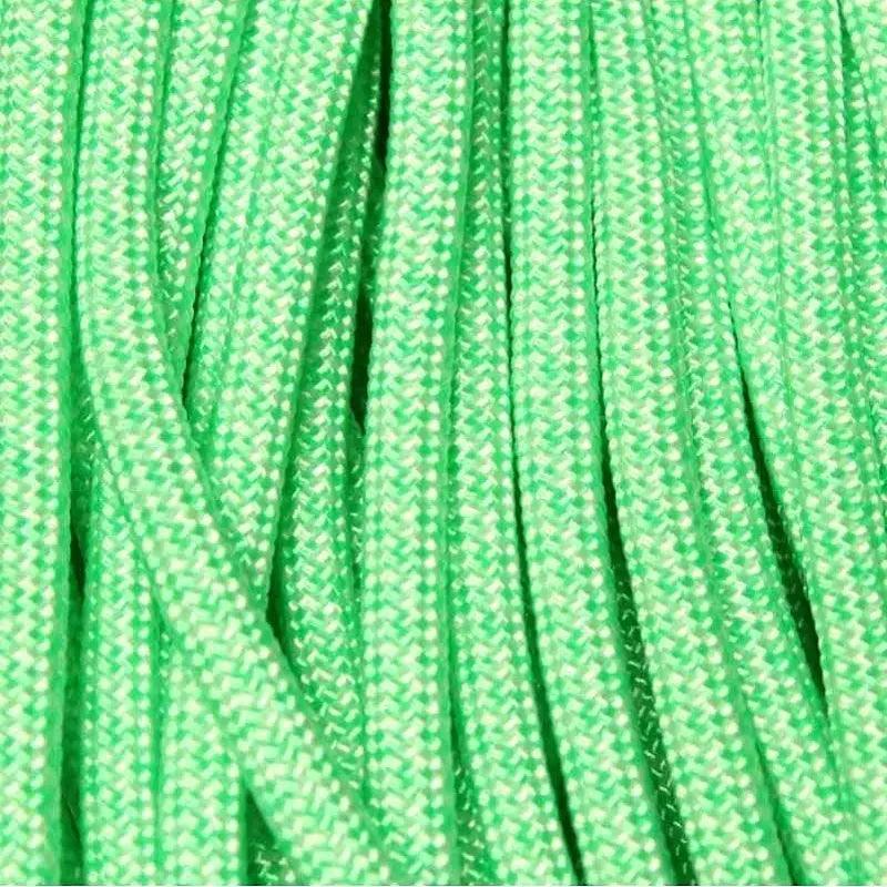 550 Paracord White with Mint Green Diamonds Made in the USA Nylon/Nylon (100 FT.) - Paracord Galaxy