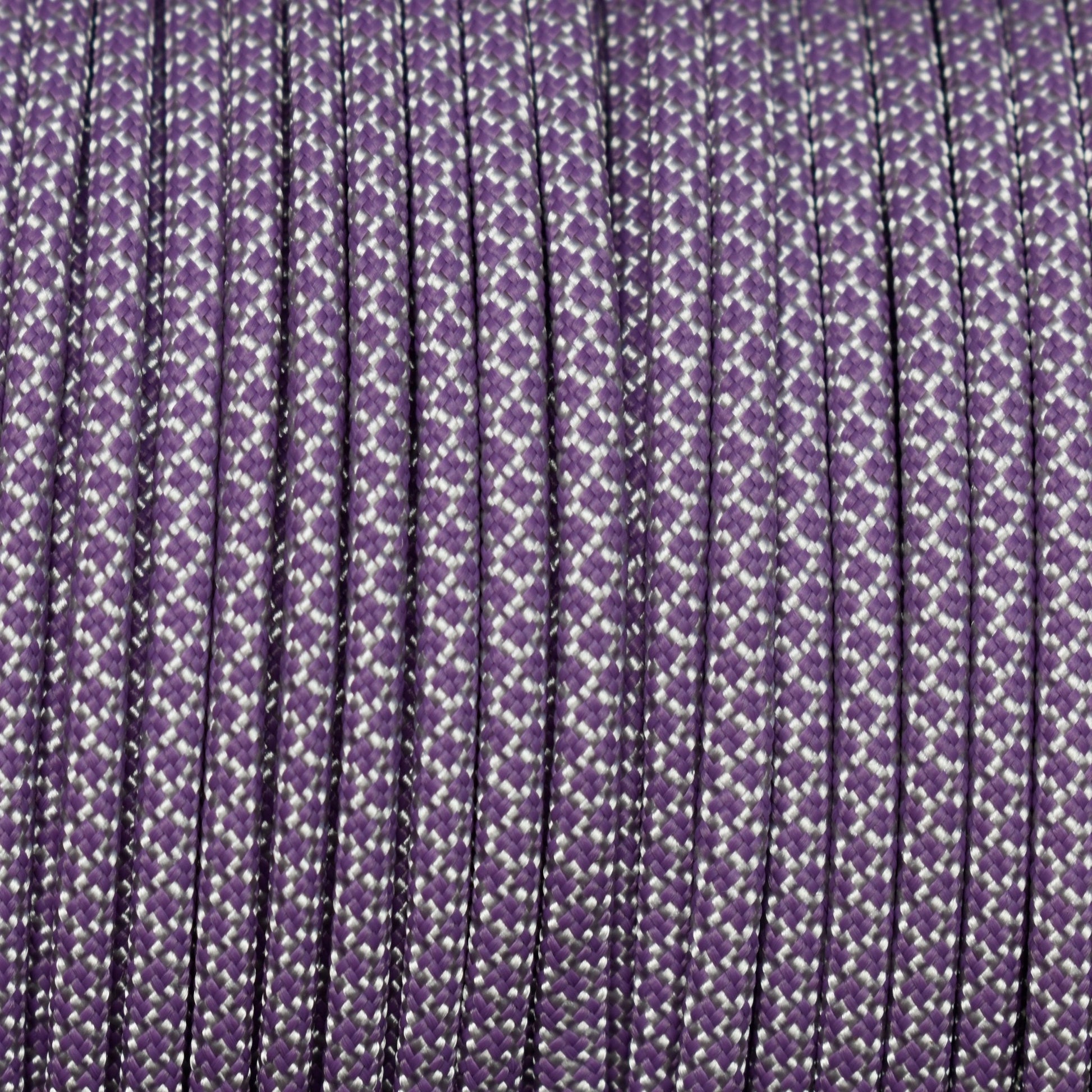 *550 Paracord White w/Lilac Diamonds Made in the USA Nylon/Nylon (1000 FT.) - Paracord Galaxy