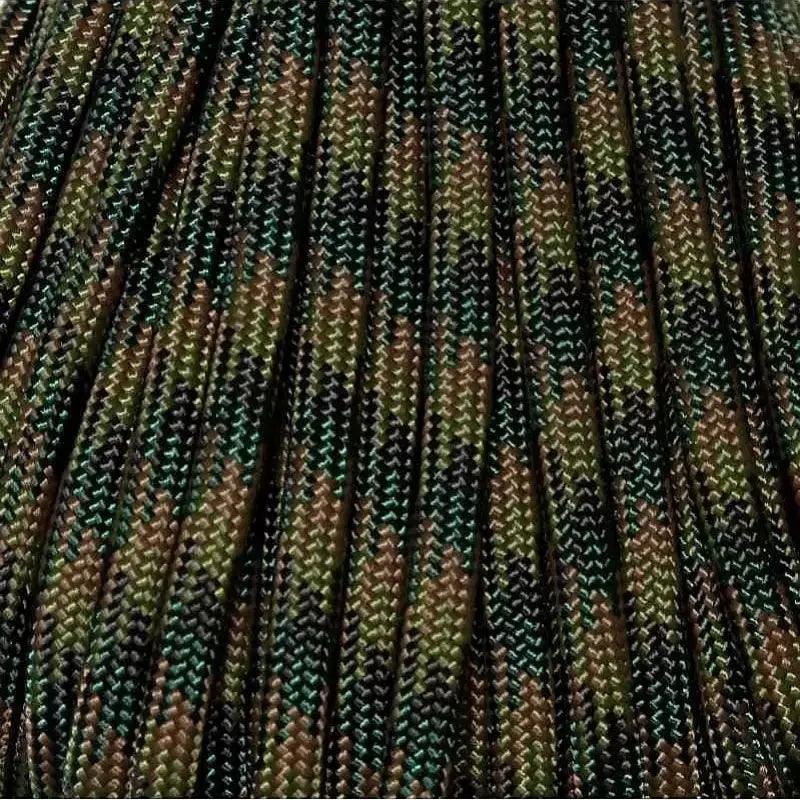 550 Paracord Woodland Camo Made in the USA Polyester/Nylon - Paracord Galaxy