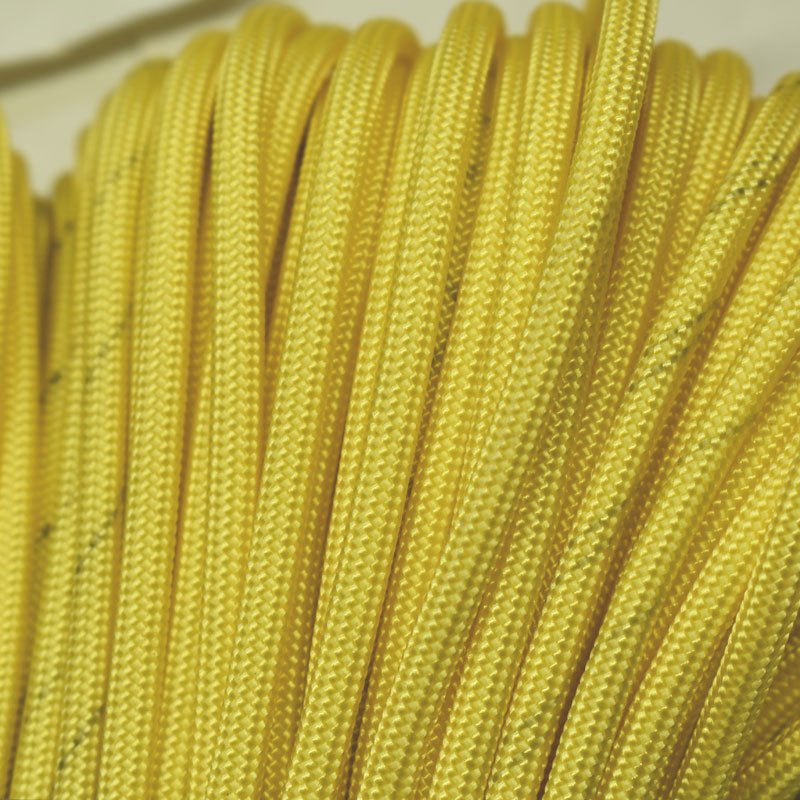 550 Paracord Yellow (Stained) Made in the USA Polyester/Nylon (100 FT.) - Paracord Galaxy