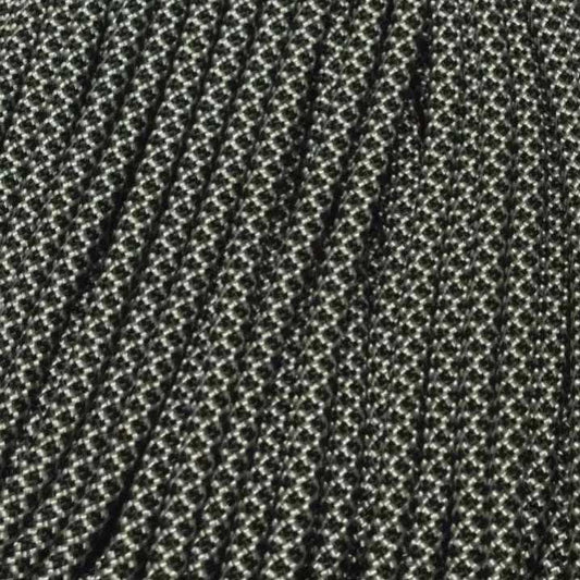 550 Paracord 550 Silver with Charcoal Diamonds Made in the USA Nylon/Nylon (100 ft)