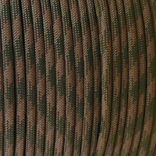 550 Paracord Coyote and Olive 50/50 Made in the USA Nylon/Nylon (100 ft)